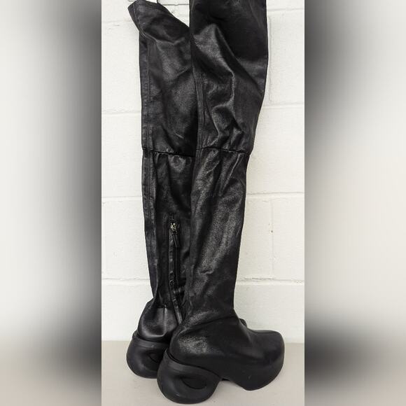 NEW  as is 36, 6 Givenchy G Lambskin Over-The-Knee Clog Boots Soft Leather Tall - Picture 7 of 16